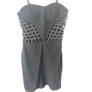 NWOT black strap or strapless dress
